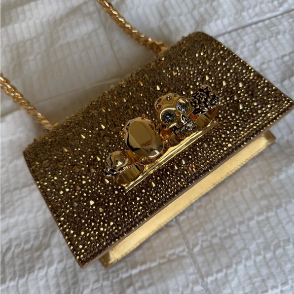 Alexander McQueen Gold Jewelled Crystal Bag - Picture 5 of 13